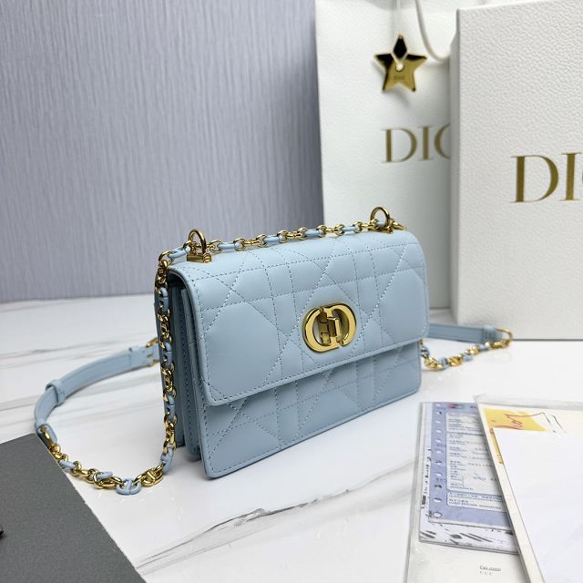 Dior original calfskin mini caro bag M9240 blue