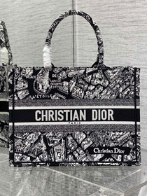 Dior original cotton medium book tote bag M1296 