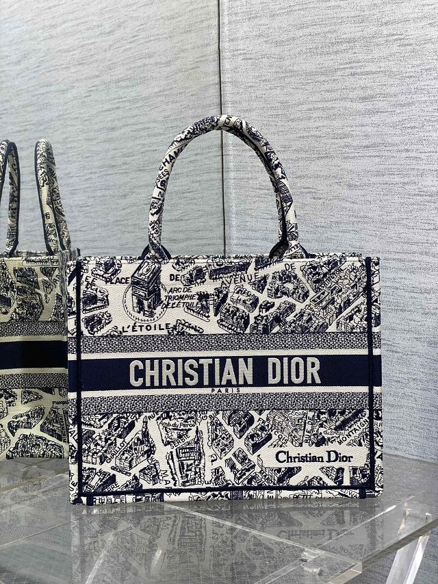 Dior original cotton medium book tote bag M1296 