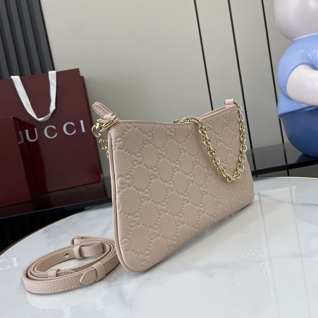 GG original calfskin emblem medium shoulder bag 815277 light pink