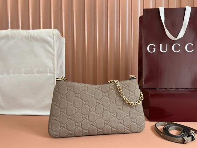 GG original calfskin emblem medium shoulder bag 815277 taupe