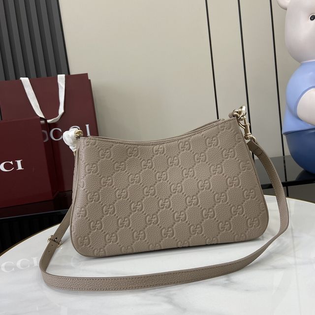 GG original calfskin emblem small shoulder bag 815263 taupe