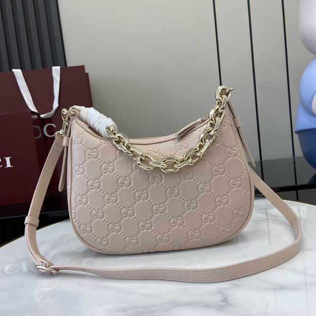 GG original calfskin emblem small shoulder bag 815409 light pink