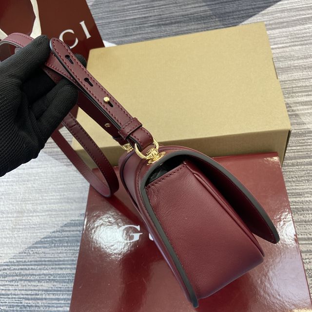 GG original calfskin blondie small shoulder bag 815700 bordeaux