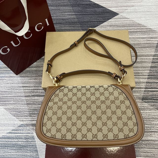 GG original canvas blondie large top handle bag 815716 brown