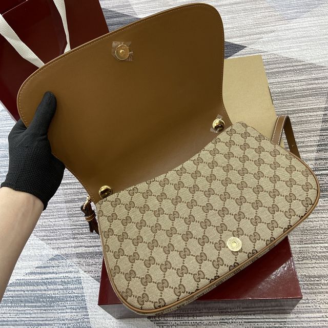 GG original canvas blondie large top handle bag 815716 brown