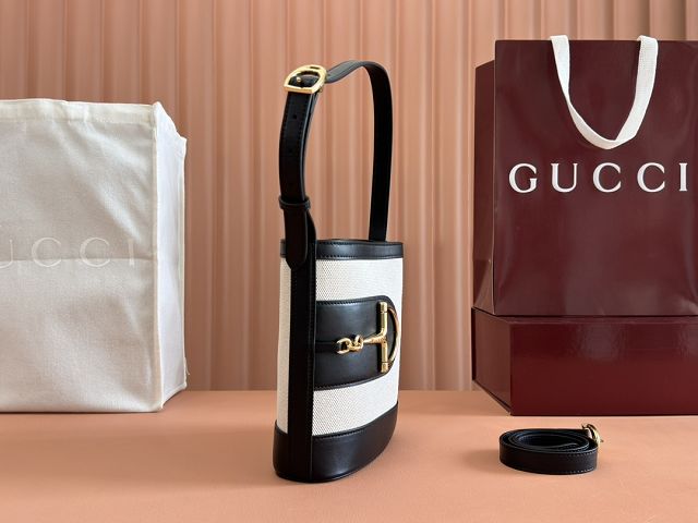 GG original canvas 73 small bucket bag 833665 black