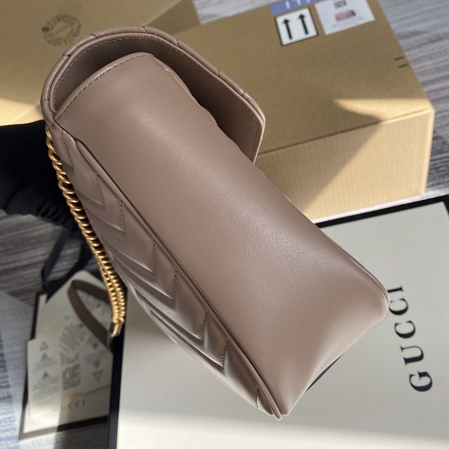 GG original calfskin marmont medium shoulder bag 443496 taupe