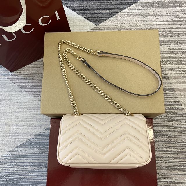 GG original calfskin marmont mini bag 446744 light pink