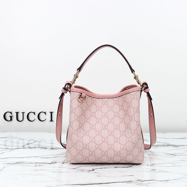 GG original canvas emblem mini bucket bag 815118 pink