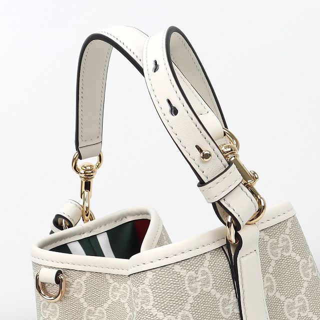 GG original canvas emblem mini bucket bag 815118 white