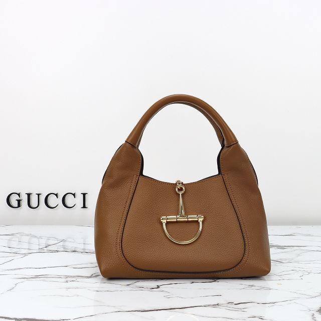 GG original calfskin softbit medium top handle bag 837467 brown