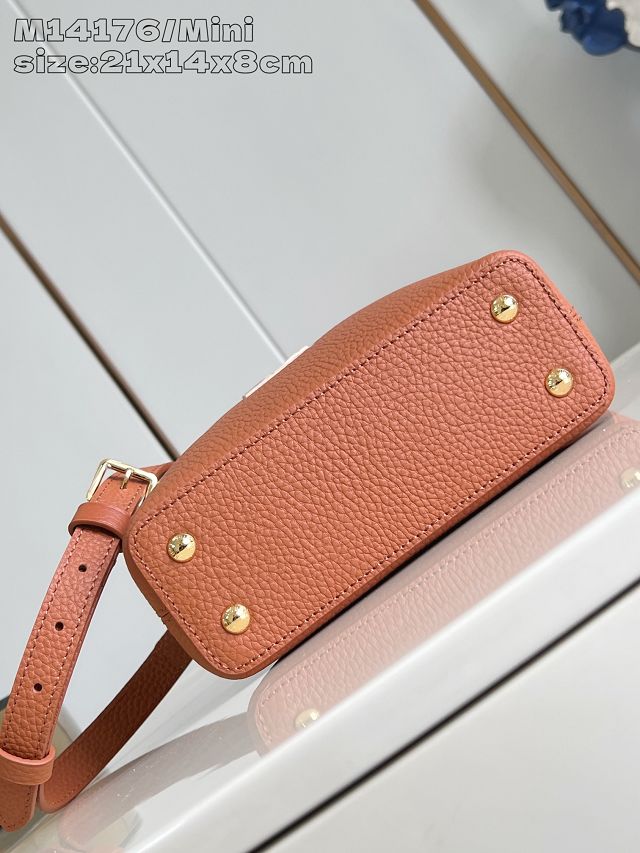 Louis vuitton original calfskin capucines mini handbag M22606 brown