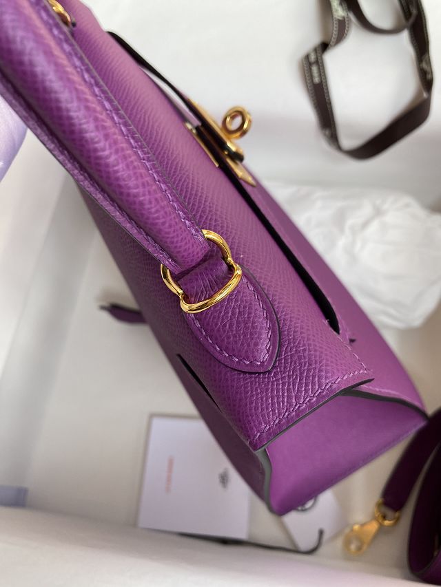 Hermes original epsom leather kelly 32 bag K32-1 anemone