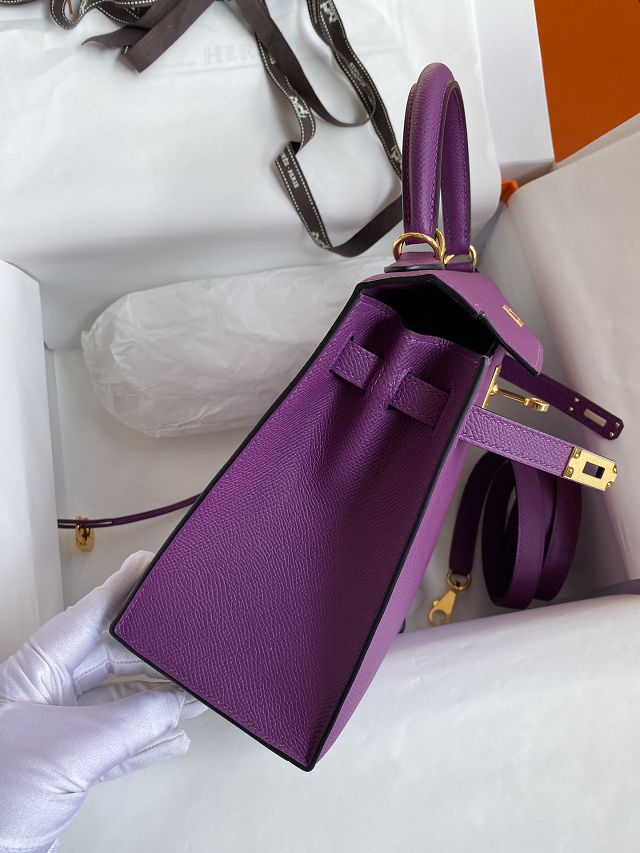 Hermes original epsom leather kelly 32 bag K32-1 anemone
