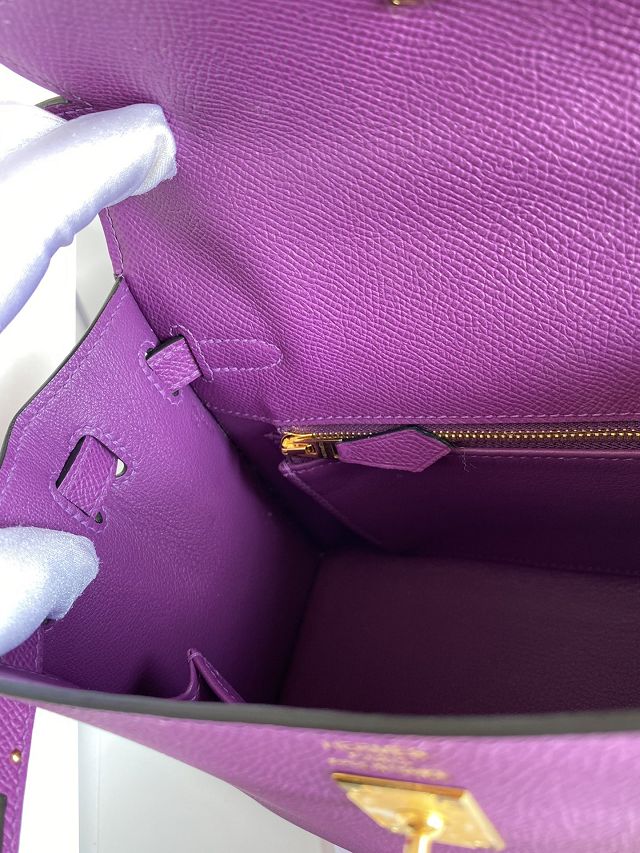 Hermes original epsom leather kelly 32 bag K32-1 anemone