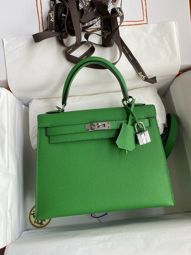 Hermes original epsom leather kelly 25 bag K25-1 bamboo