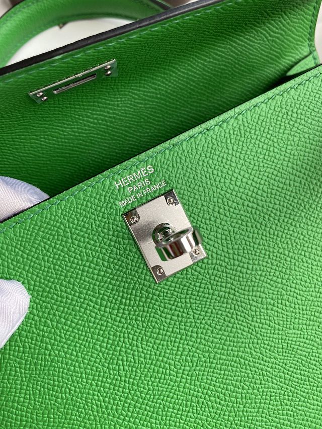 Hermes original epsom leather kelly 25 bag K25-1 bamboo