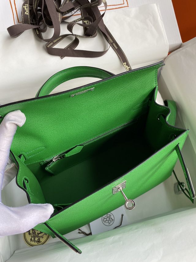 Hermes original epsom leather kelly 25 bag K25-1 bamboo