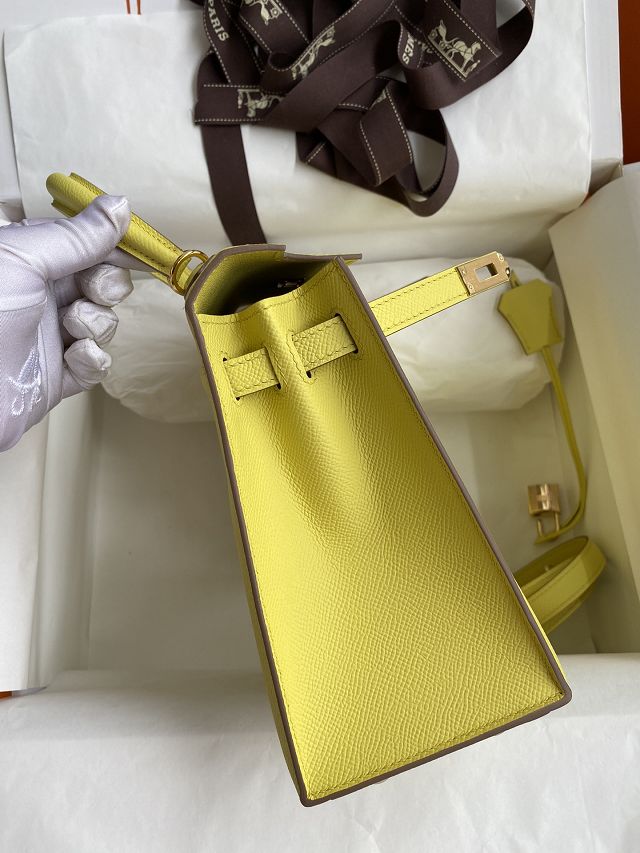 Hermes original epsom leather kelly 25 bag K25-1 lime