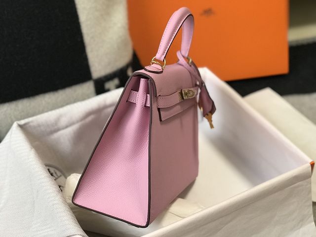 Hermes original epsom leather kelly 25 bag K25-1 mauve sylvestre