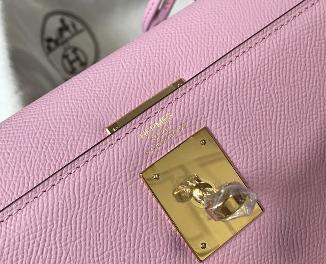 Hermes original epsom leather kelly 25 bag K25-1 mauve sylvestre