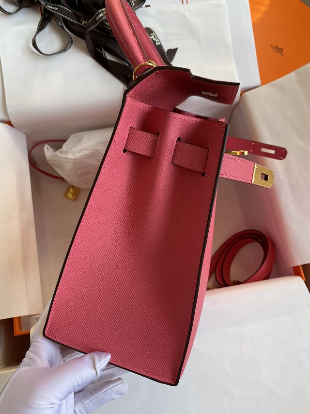Hermes original epsom leather kelly 32 bag K32-1 rose lipstick  