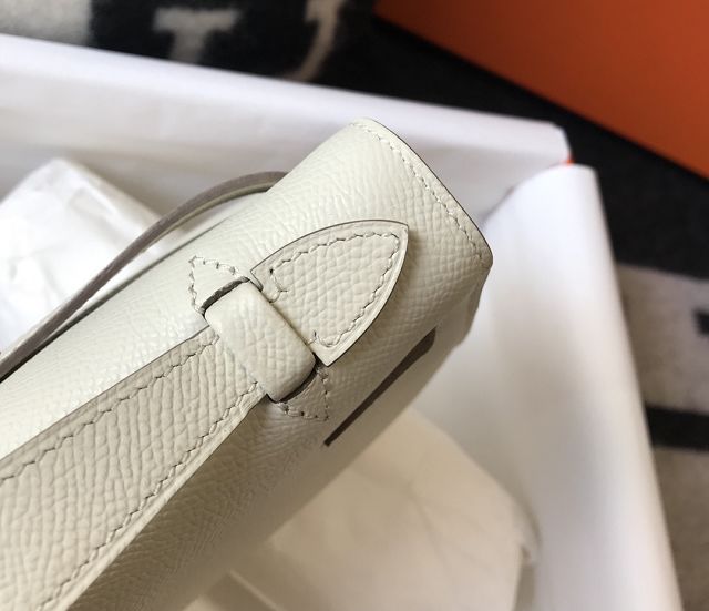 Hermes original epsom leather mini kelly 22 clutch K012 craie 