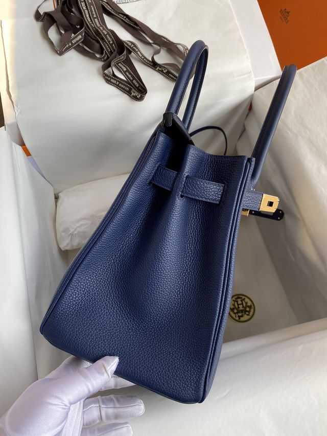Hermes original togo leather birkin 25 bag H25-1 blue sapphire