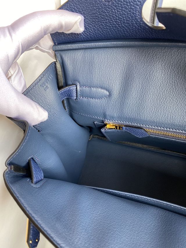 Hermes original togo leather birkin 25 bag H25-1 blue sapphire