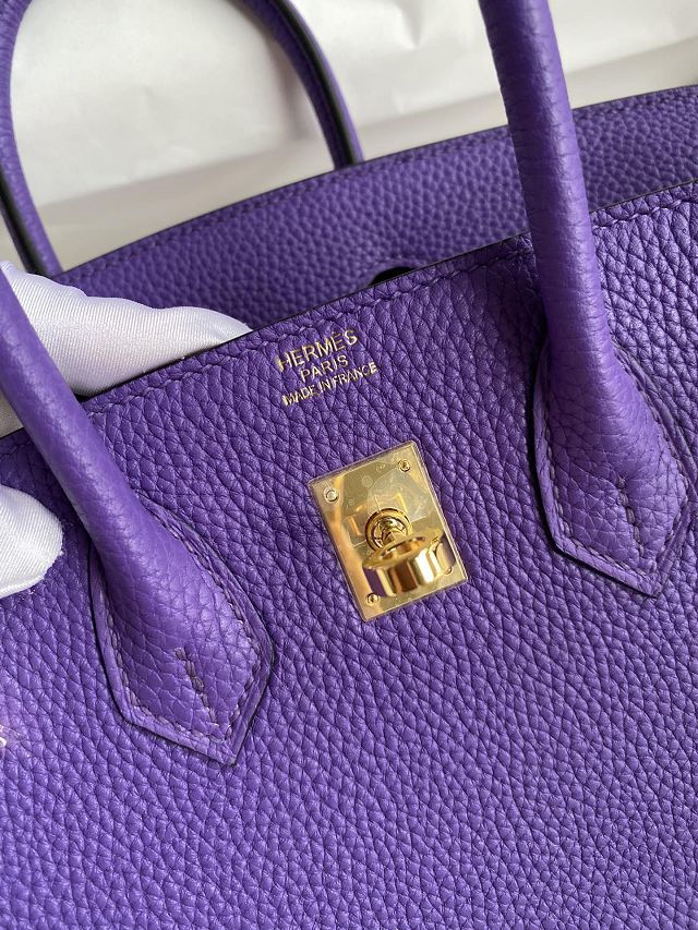 Hermes original togo leather birkin 25 bag H25-1 crocus