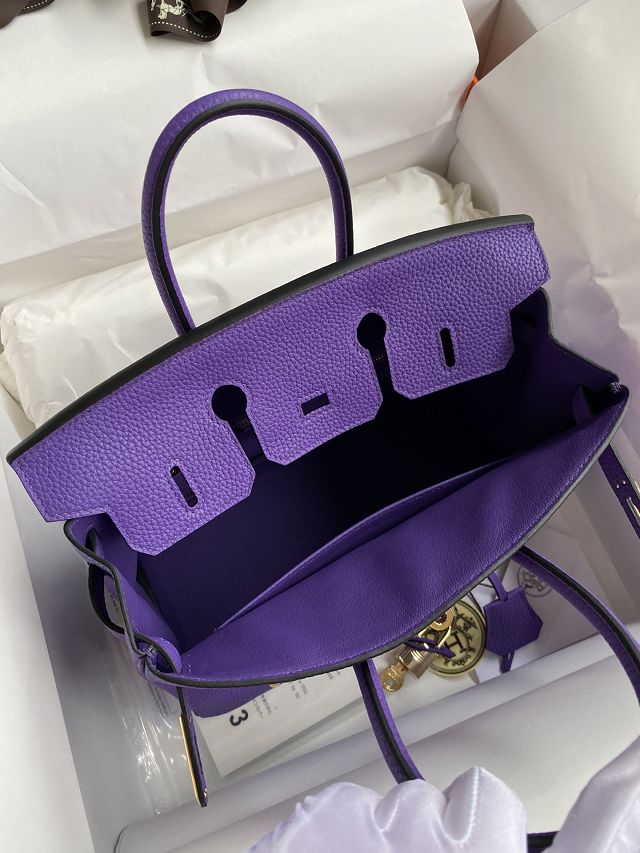 Hermes original togo leather birkin 25 bag H25-1 crocus