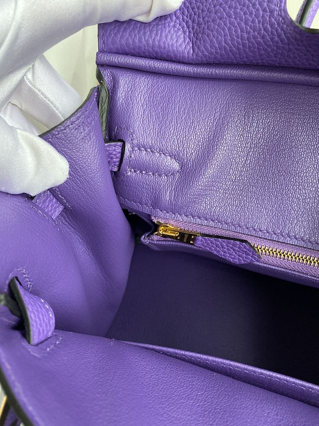 Hermes original togo leather birkin 25 bag H25-1 crocus