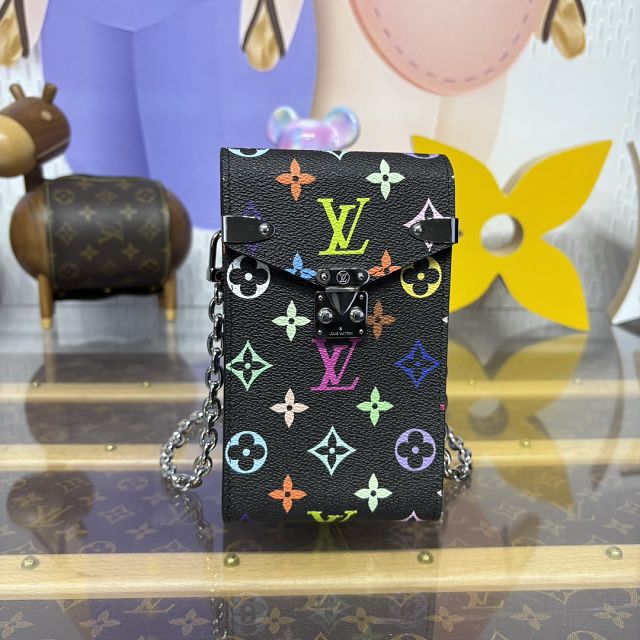 Louis vuitton multicolored canvas phone pouch metis M14098 black