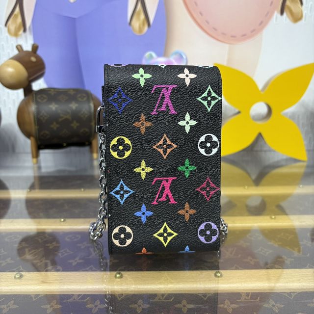 Louis vuitton multicolored canvas phone pouch metis M14098 black