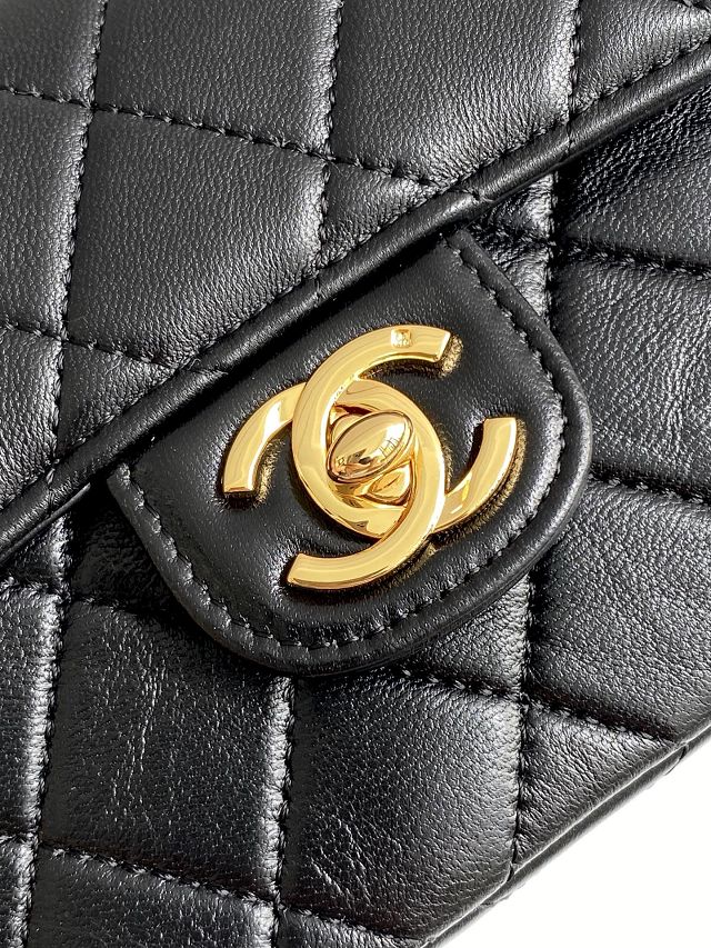 CC original lambskin mini top handle bag AS3869 black