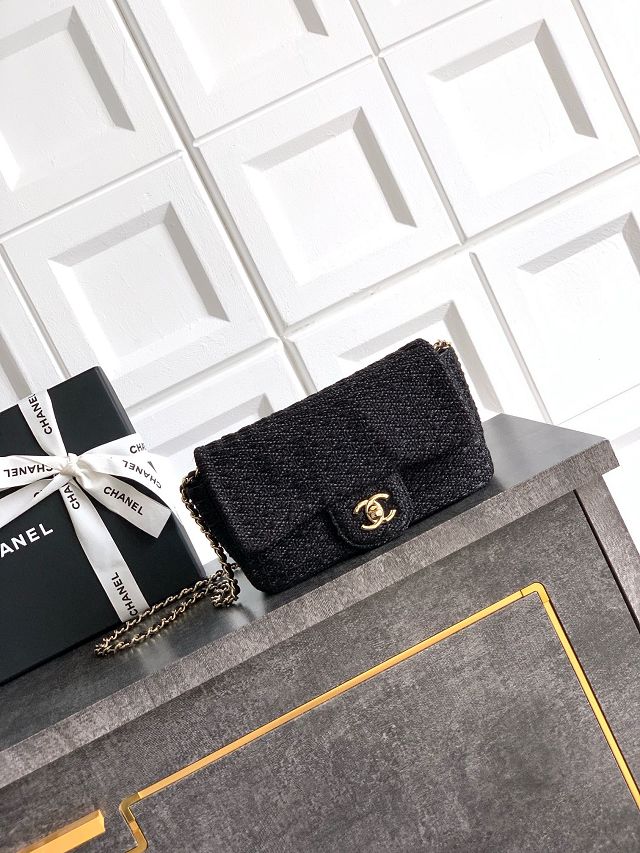 CC original tweed mini flap bag AS5279 black