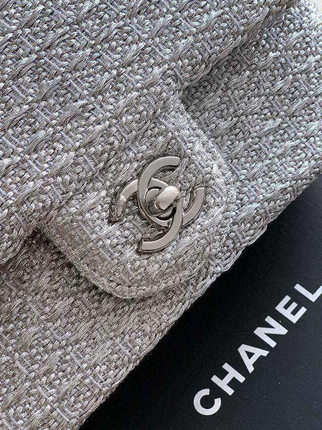 CC original tweed mini flap bag AS5279 silver