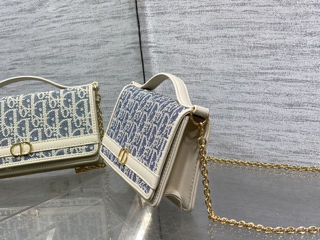 Dior original fabric 30 montaigne cigale pouch S4302 blue