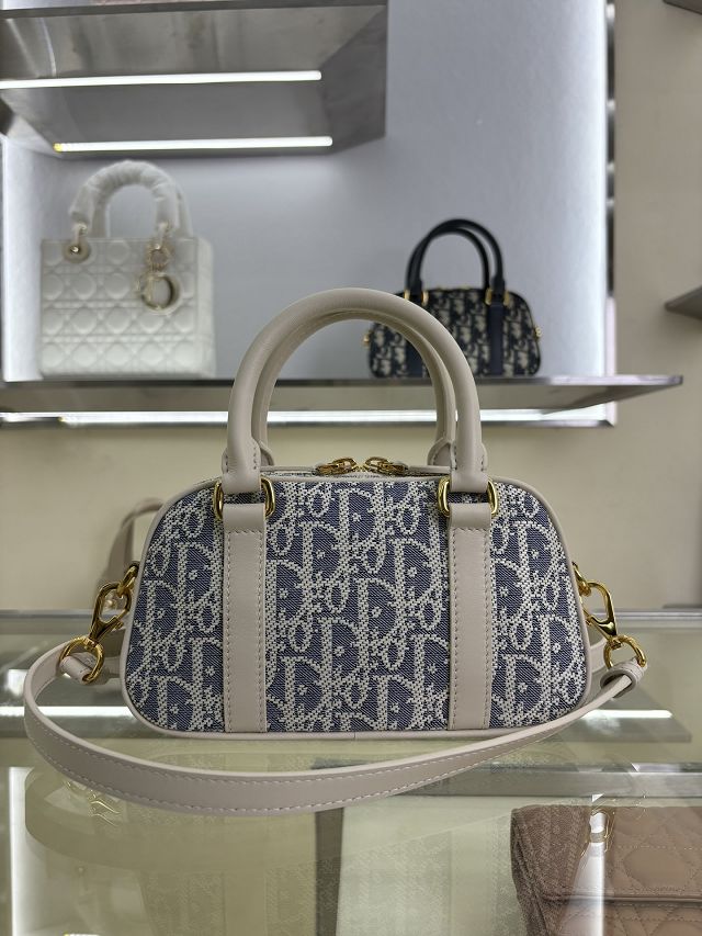Dior original fabric mini D-vibe bowling bag S2388 blue