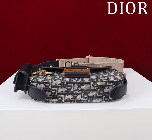 Dior original fabric&calfskin small streetchic bag M3913 blue