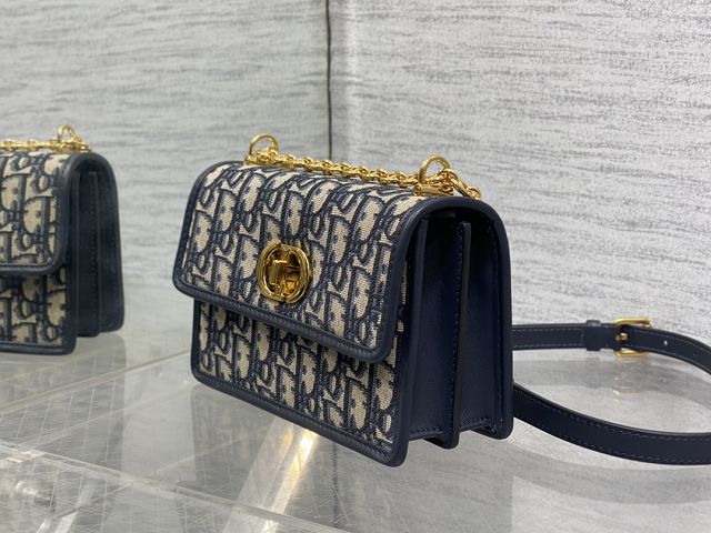 Dior original fabric mini caro bag M9240 dark blue