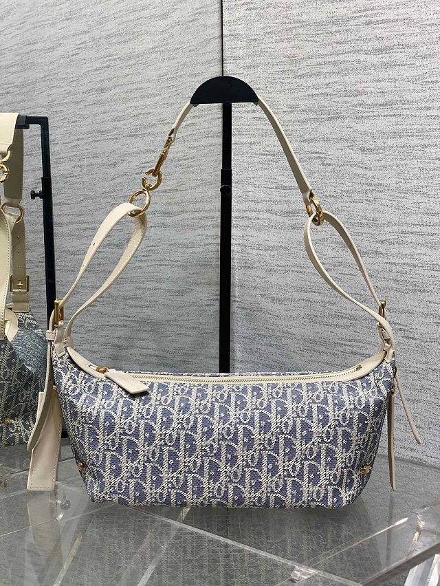 Dior original fabric small D-Journey bag M2416 blue