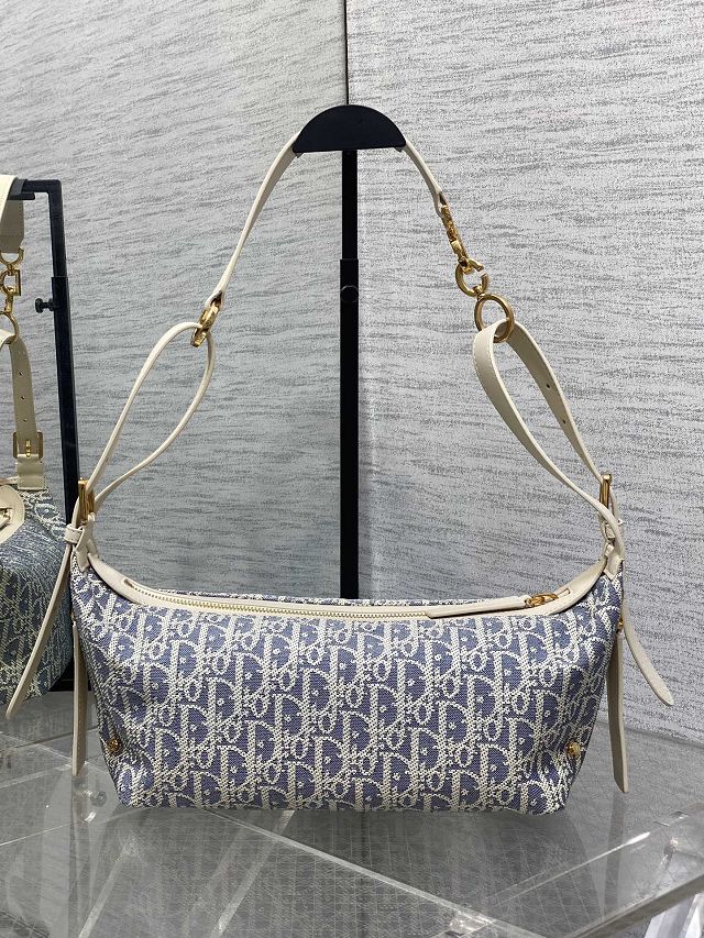 Dior original fabric small D-Journey bag M2416 blue