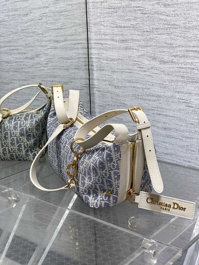 Dior original fabric small D-Journey bag M2416 blue