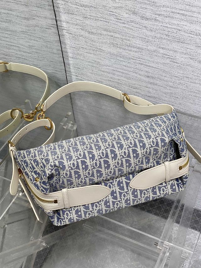Dior original fabric small D-Journey bag M2416 blue