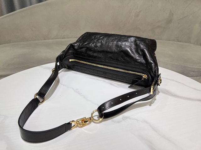 Dior original crinkled calfskin medium D-Journey bag M2417 black