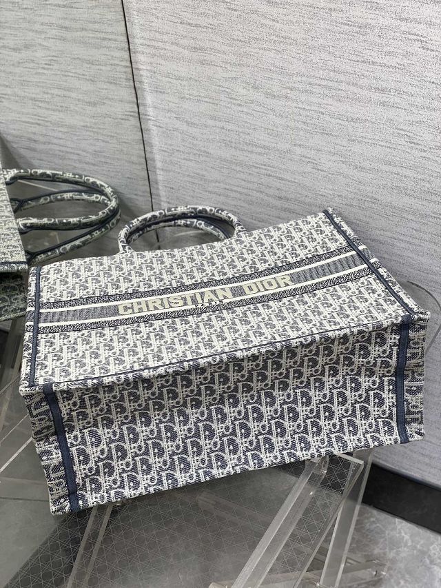 Dior original fabric large book tote bag M1286 blue