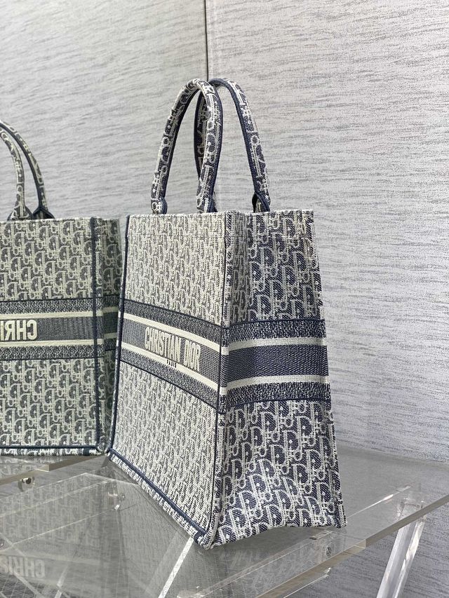 Dior original fabric large book tote bag M1286 blue