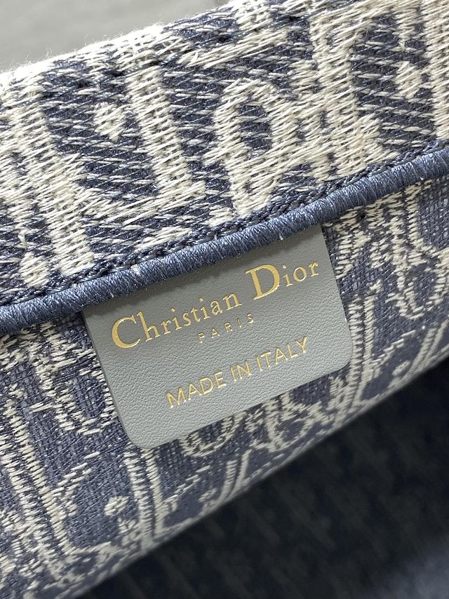 Dior original fabric large book tote bag M1286 blue